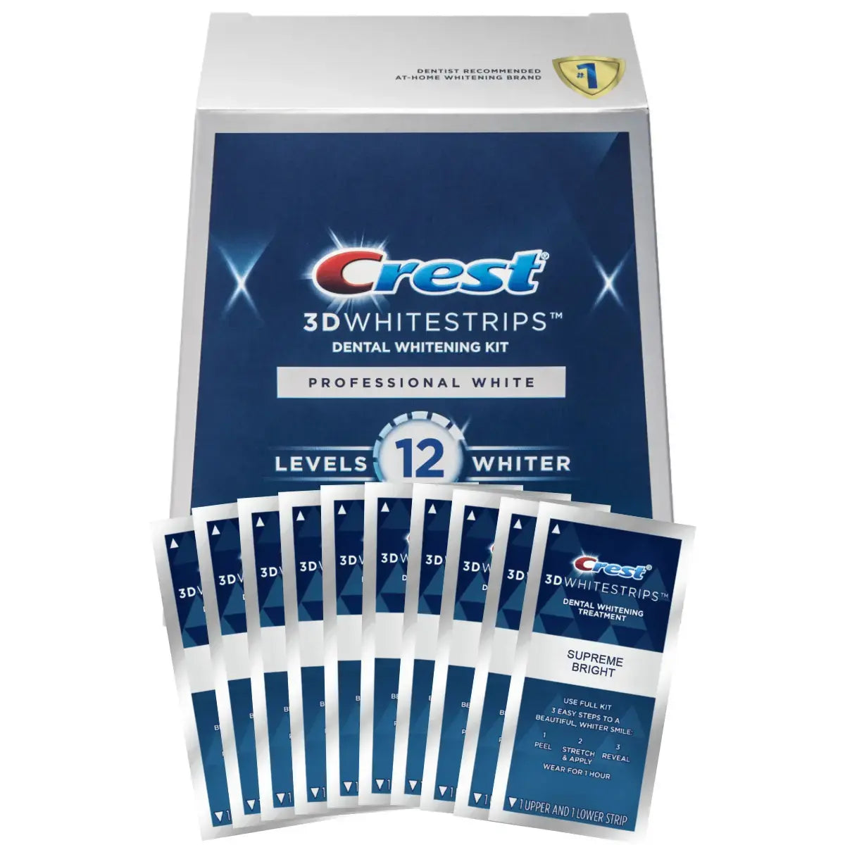 Bieliace Pásiky Crest 3D Whitestrips Professional White 12 Levels Whiter